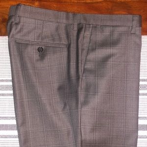 Banana Republic Charcoal check slim fit flat front dress chino, 33/32